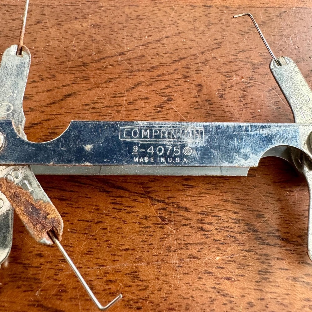 Vintage Companion‎ 9-4075 Spark Plug Gap Gauge Tool Folding Wire Made in USA - Picture 2 of 6
